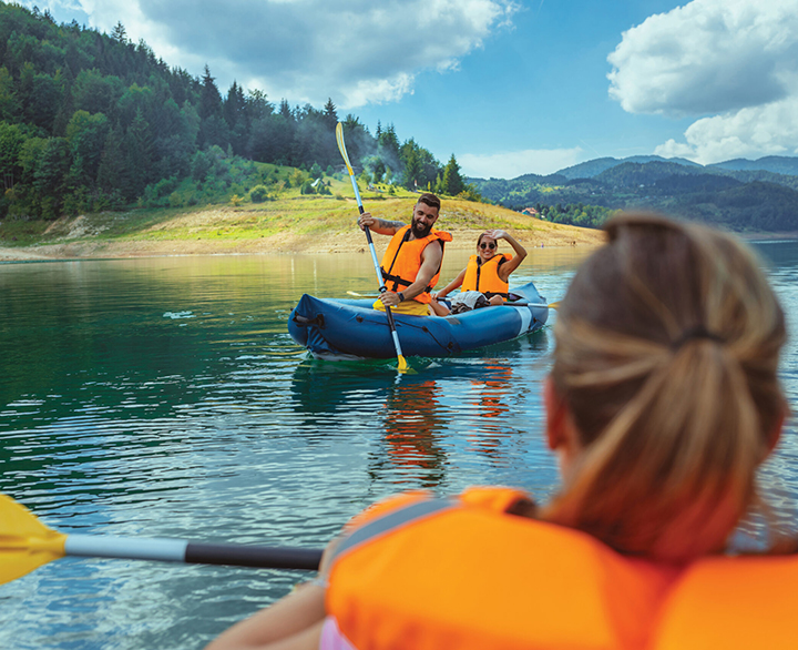 couple in a canoe