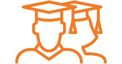 illustration of two graduates
