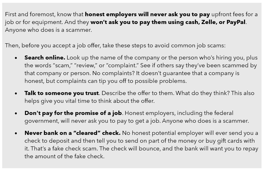 job scam tips