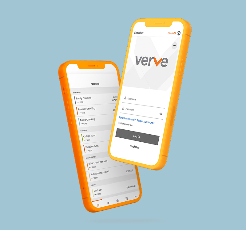 Verve mobile app on phone