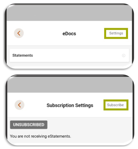 screenshot of mobile app