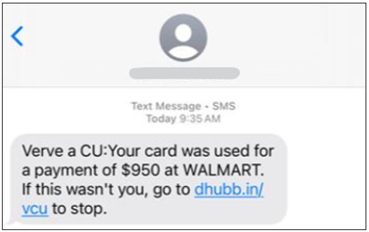screenshot of a text scam