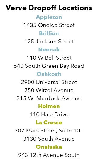 List of donation dropoff location addresses