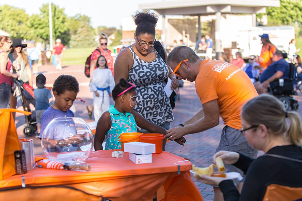 family at a Verve event table