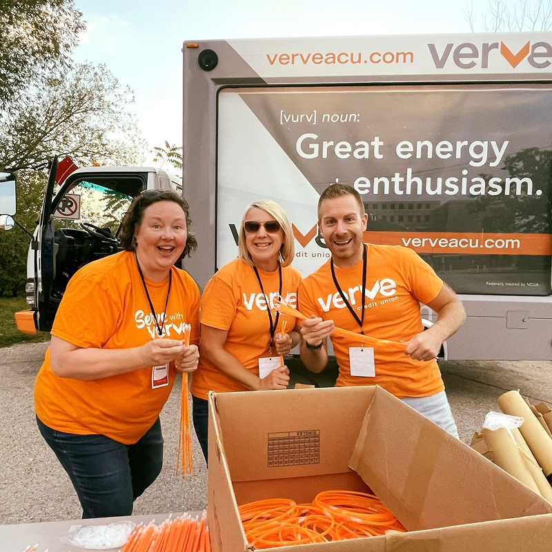 three Verve volunteers