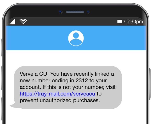 example of phishing scam text message
